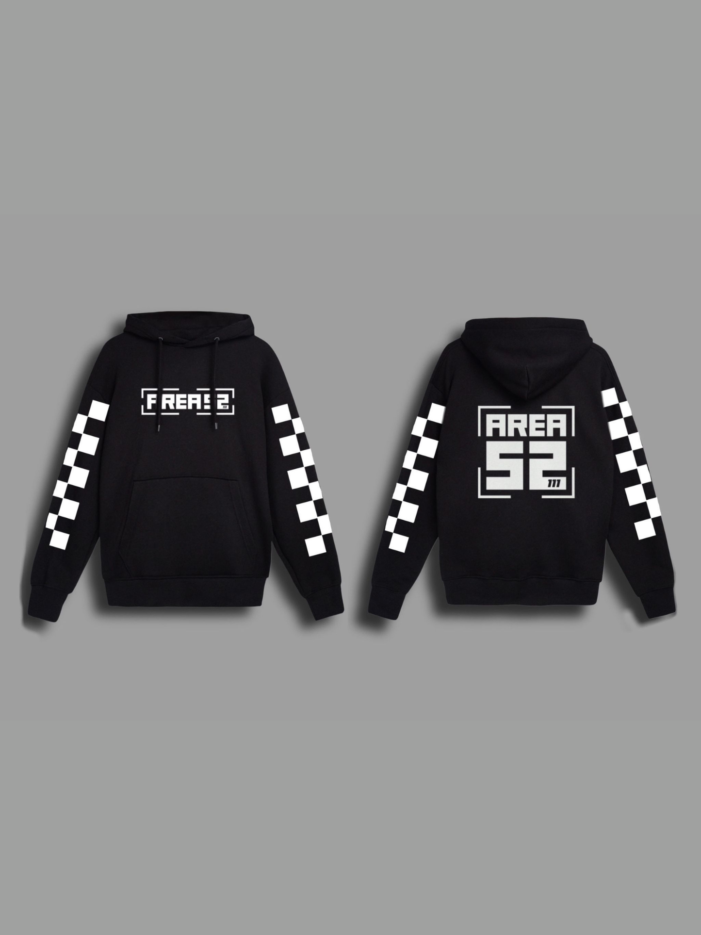 Felpa con Cappuccio AREA 52 Scritte bianche