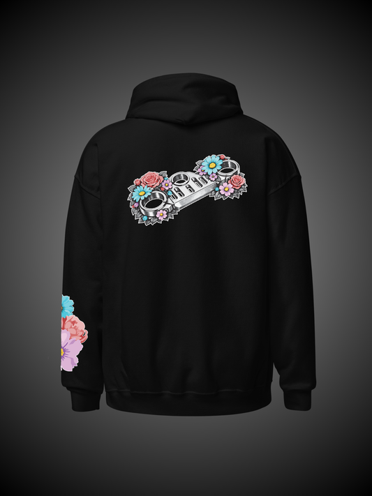 Felpa Piastra con cappuccio Flower