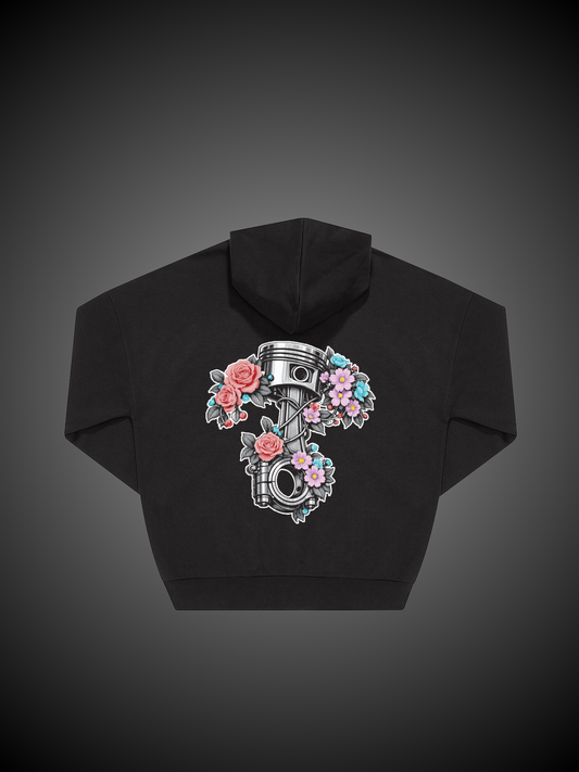 Felpa Pistone con zip Flower